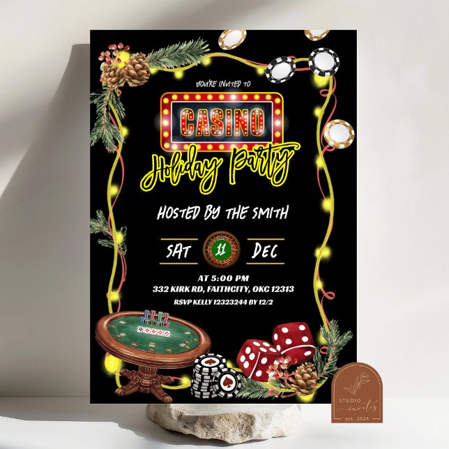 Invitation Fête de Noël au Casino Néon (Créateur téléchargé)
