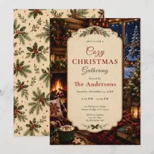 Invitation Fête de Noël au chalet cosy