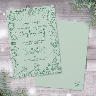 Invitation Fête de Noël au dessin fantaisiste à la main