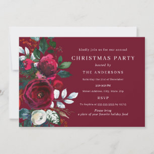 Invitation Fête de Noël au feuillage d'hiver de Bourgogne