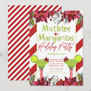 Invitation Fête de Noël au Gui et Margaritas Fiesta