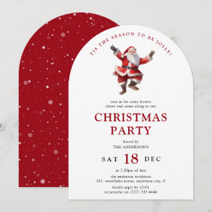 Invitation Fête de Noël au Père Noël Joyeux