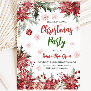 Invitation Fête de Noël au Poinsettia