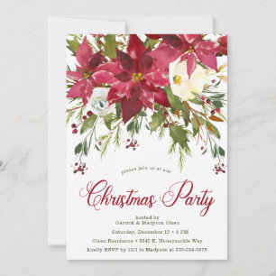 Invitation Fête de Noël au Poinsettia