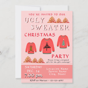 Invitation Fête de Noël au pull moche