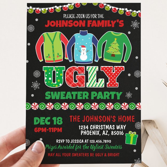 Invitation Fête de Noël au pull moche (Créateur téléchargé)