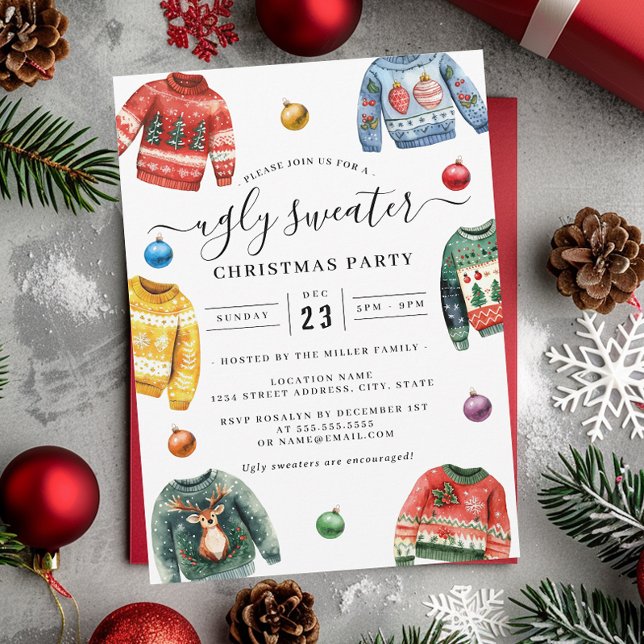 Invitation Fête de Noël au pull moche (Créateur téléchargé)