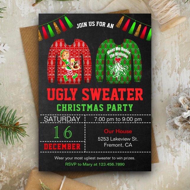 Invitation Fête de Noël au pull moche (Créateur téléchargé)