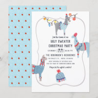 Fête de Noël au pull moche à thème lama