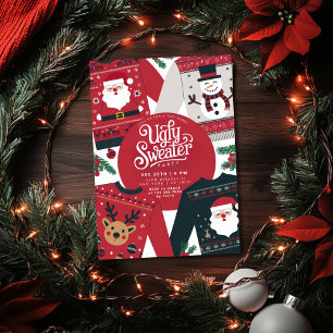 Invitation Fête de Noël au pull moche de Noël