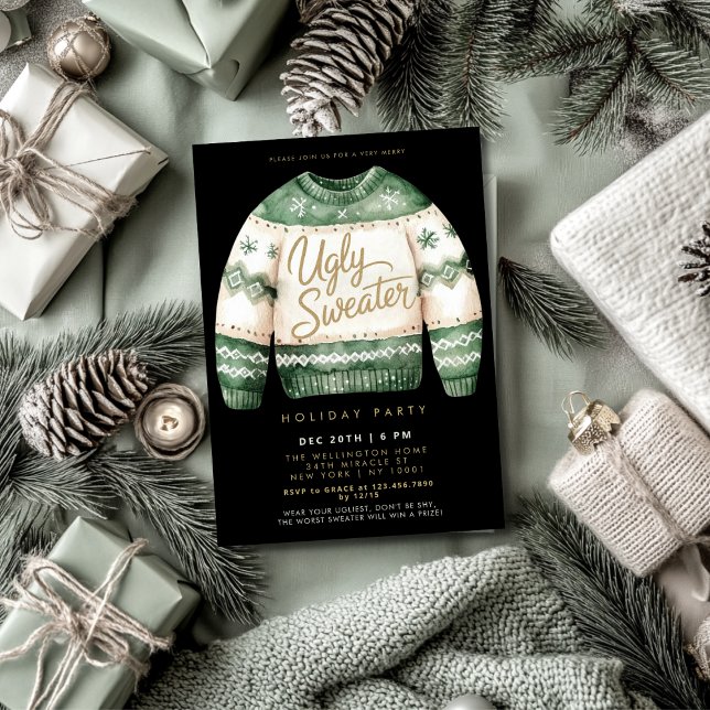 Invitation Fête de Noël au pull moche de Noël (Créateur téléchargé)