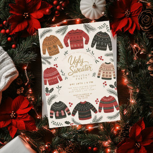 Invitation Fête de Noël au pull moche de Noël