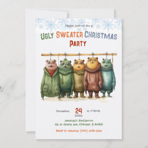 Invitation Fête de Noël au pull moche personnalisé