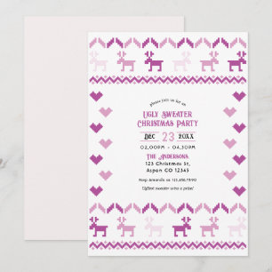Invitation Fête de Noël au pull moche tricoté Sugarplum & Sno
