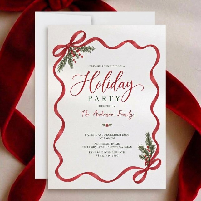 Invitation Fête de Noël au script manuscrit fantaisiste (Créateur téléchargé)