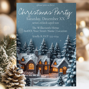 Invitation Fête de Noël au village d'hiver cosy