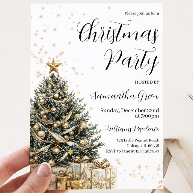 Invitation Fête de Noël autour de l'arbre de Noël (Créateur téléchargé)