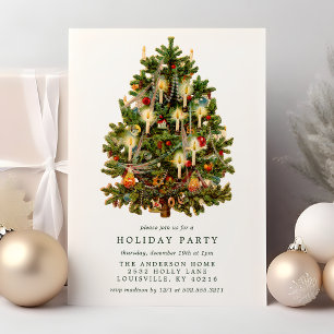 Invitation Fête de Noël autour d'un arbre de Noël victorien v