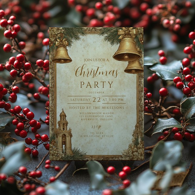 Invitation Fête de Noël aux Cloches d'Or (Créateur téléchargé)
