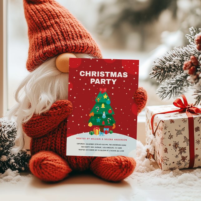 Invitation Fête de Noël avec arbre de Noël (Créateur téléchargé)