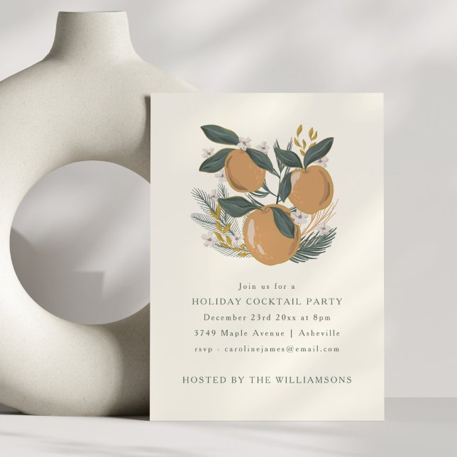 Invitation Fête de Noël avec Cocktail de Fruits d'Hiver (Créateur téléchargé)