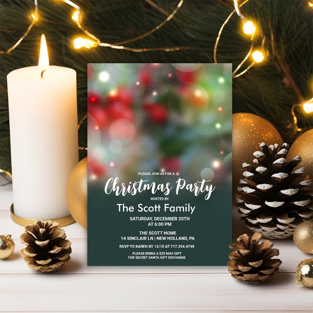 Invitation Fête de Noël avec des lumières de Noël (Créateur téléchargé)