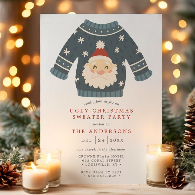 Invitation Fête de Noël avec des pulls moches de Noël de Sant (Créateur téléchargé)