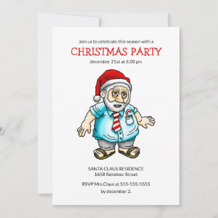 Invitation Fête de Noël avec le Père Noël en sandales