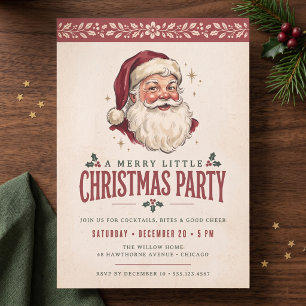 Invitation Fête de Noël avec le Père Noël Vintage