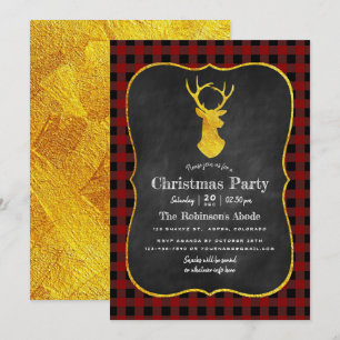 Invitation Fête de Noël avec papier aluminium à carreaux de B