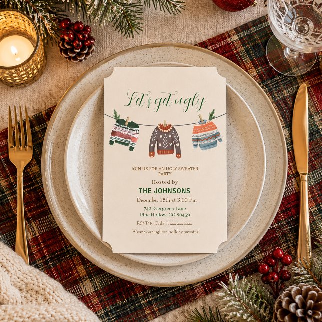 Invitation Fête de Noël avec un pull moche (Créateur téléchargé)