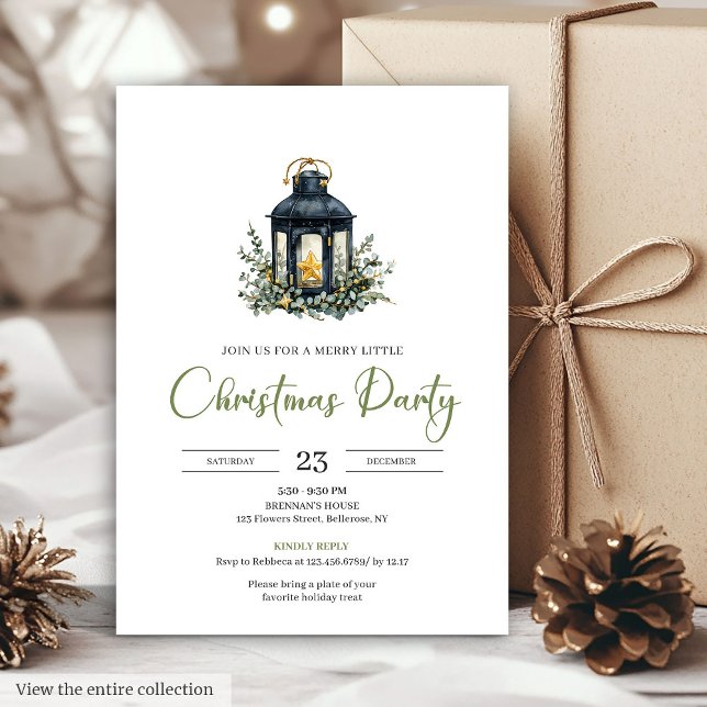 Invitation Fête de Noël Bohème Rustique aux Tons Terreux Neut (Rustic Boho Earthy Neutral Christmas Dinner Party Card)