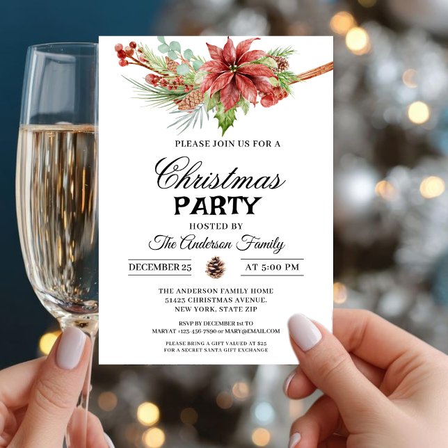 Invitation Fête de Noël Botanique d'Hiver  (Créateur téléchargé)