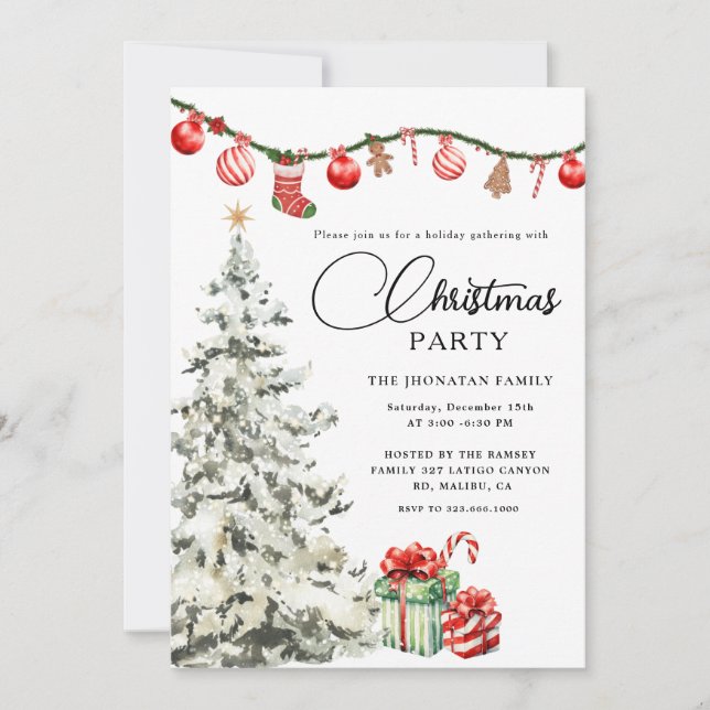 Invitation Fête de Noël Botanique d'Hiver (Devant)