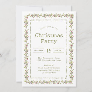 Invitation Fête de Noël botanique rustique