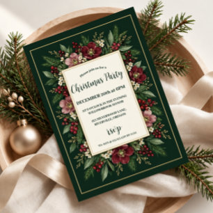 Invitation Fête de Noël botanique sombre