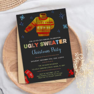 Invitation Fête de Noël Brown moche