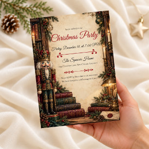 Invitation Fête de Noël Casse-Noisette Dark Academia