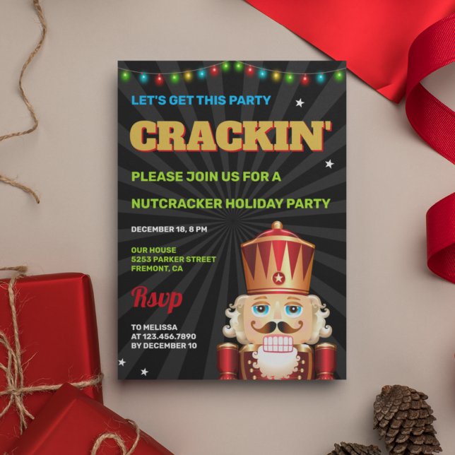 Invitation Fête de Noël Casse-Noisette Drôle (Créateur téléchargé)