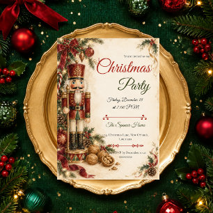 Invitation Fête de Noël Casse-Noisette Vintage