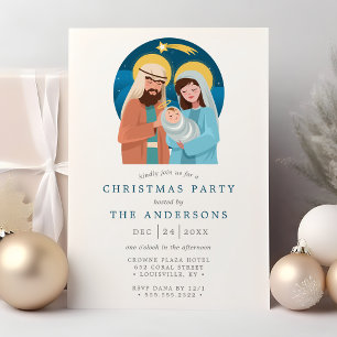 Invitation Fête de Noël chrétienne de la Nativité