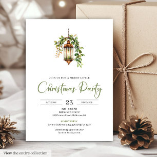 Invitation Fête de Noël classique bohème aquarelle terreuse