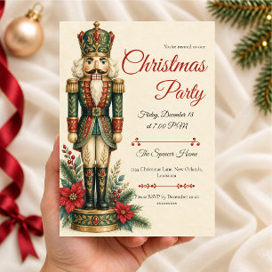 Invitation Fête de Noël Classique Casse-Noisette