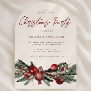 Invitation Fête de Noël classique d'entreprise en forme d'arc