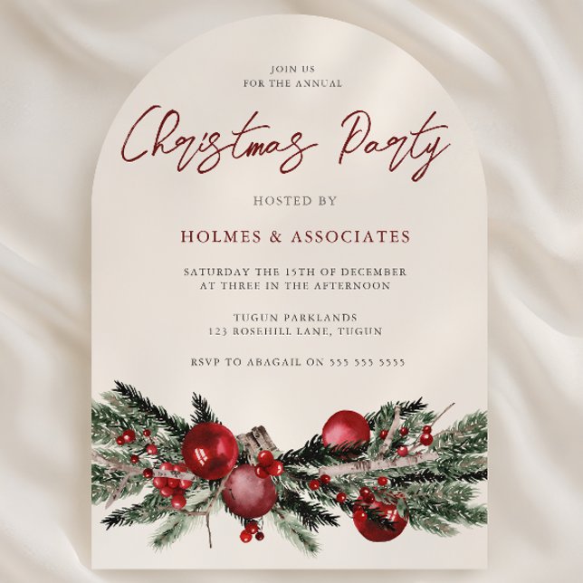 Invitation Fête de Noël classique d'entreprise en forme d'arc (Créateur téléchargé)