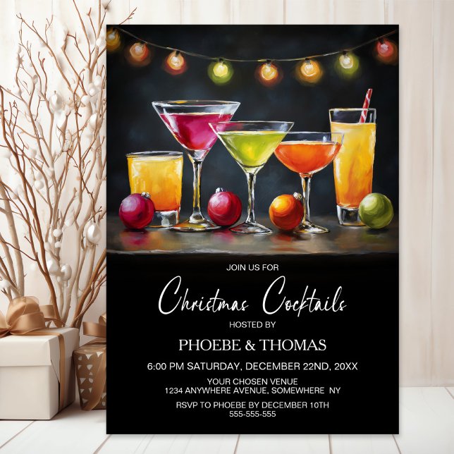 Invitation Fête de Noël Cocktail (Créateur téléchargé)