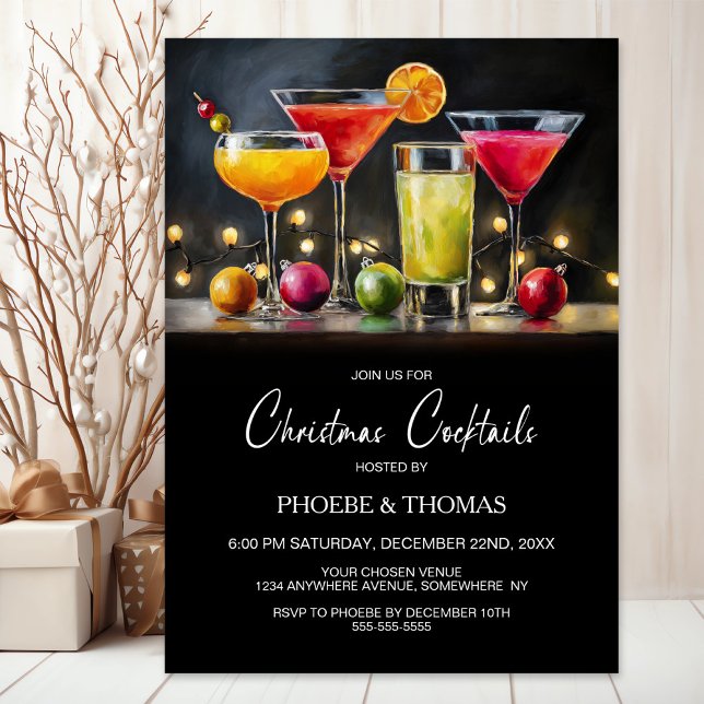 Invitation Fête de Noël Cocktail (Créateur téléchargé)