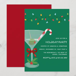 Invitation Fête de Noël Cocktail Party Classique