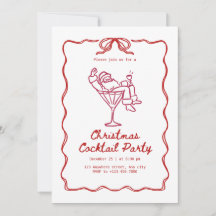Fête de Noël cocktail Santa, moderne et amusant