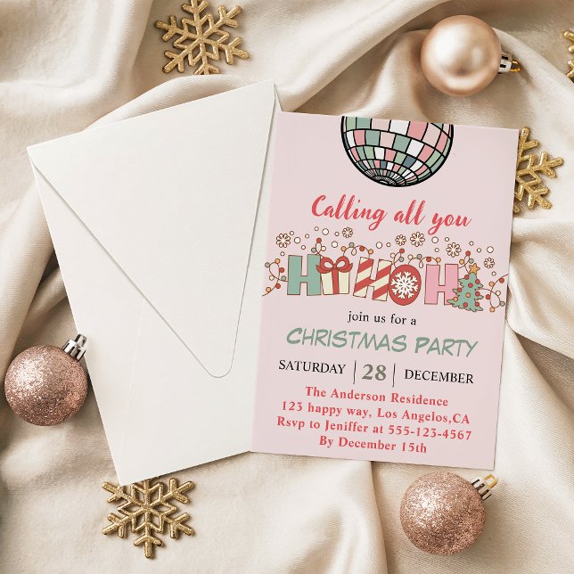 Invitation Fête de Noël Colorée Rétro (Créateur téléchargé)